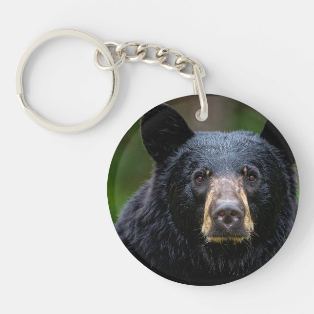 Black Bear Wild Nature Design Key Ring (Front)