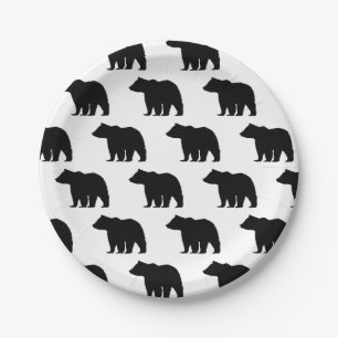 Black Bear Wilderness Camper Paper Plates