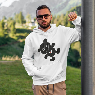 Black Bear with Red Heart Hoodie