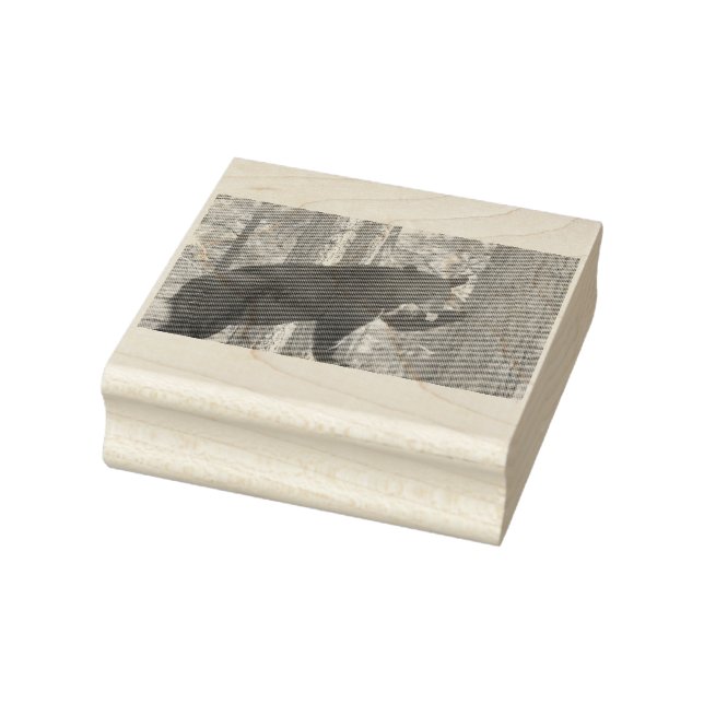 Black Bear Wood Rubber Stamp (Stamp)
