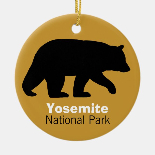 Black Bear Yosemite National Park Custom Holiday Ceramic Ornament (Front)