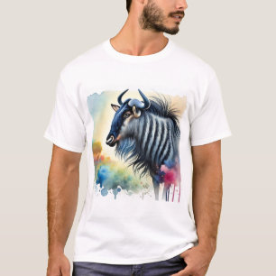 Black Bearded Blue Wildebeest 290824AREF129 - Wate T-Shirt