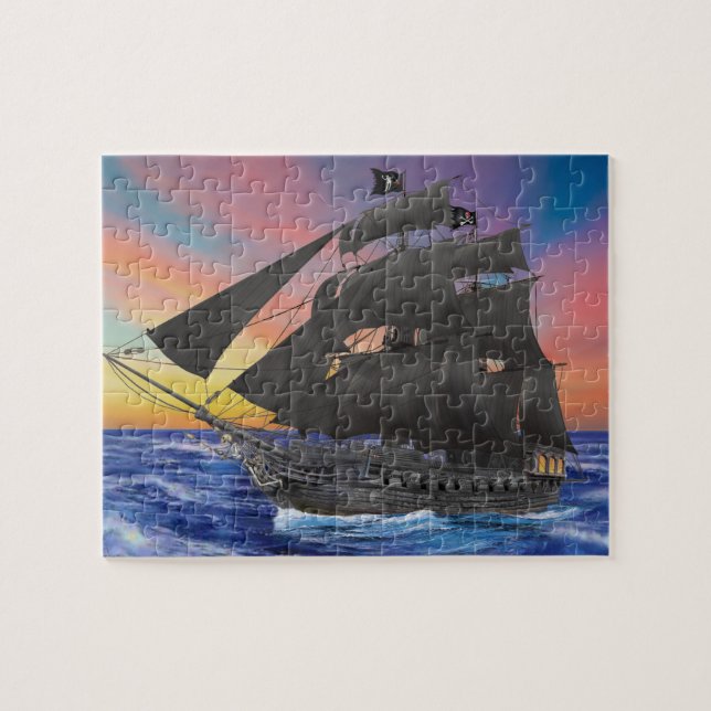 Black Beard's Pirate Ship Jigsaw Puzzle (Horizontal)