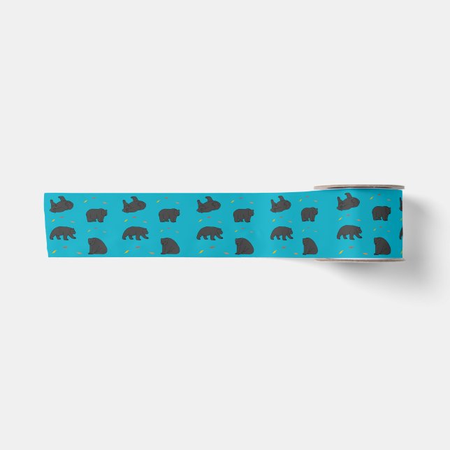 Black Bears Satin Ribbon (Front)