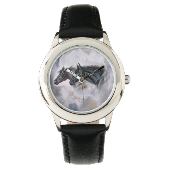 Black beauties horse heads watch (Front)
