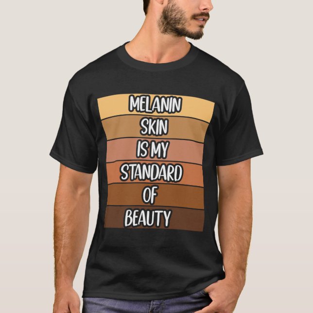 Black Beautiful African American Melanin Black Que T-Shirt (Front)