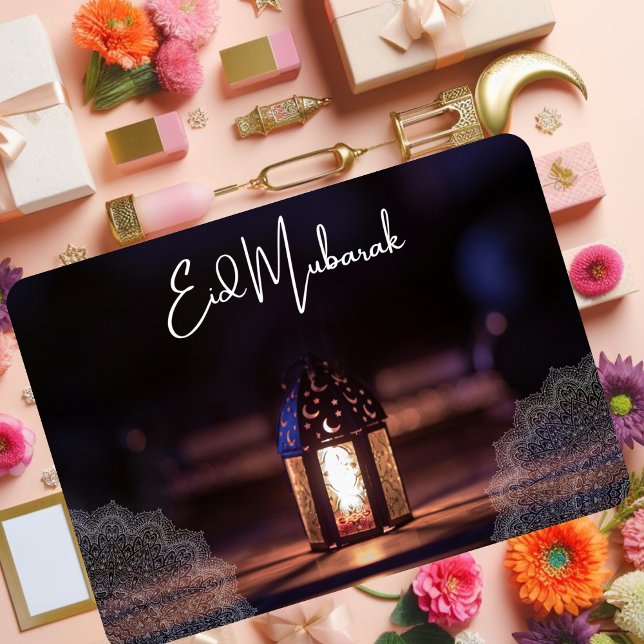 Black Beautiful Happy EId Mubarak Greeting Gift Card (Creator Uploaded)
