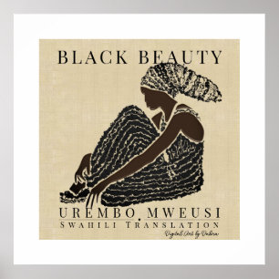 Black Beauty African Woman in Head Wrap Heritage Poster