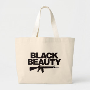 Black Beauty AR - Black Large Tote Bag