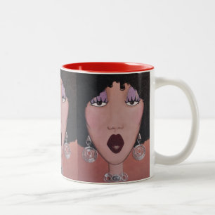 "Black Beauty Diva” Two-Tone Coffee Mug