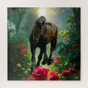Black Beauty Friesian Horse Fantasy - Puzzle