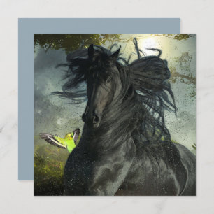 Black Beauty Friesian Horse - Greeting Card