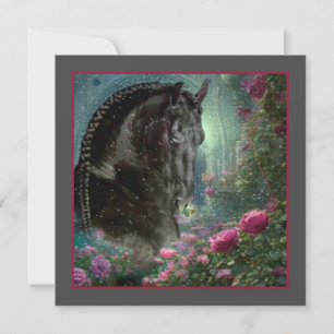 Black Beauty Friesian Horse - Greeting Card