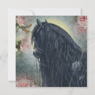 Black Beauty Friesian Horse - Greeting Card