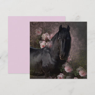 Black Beauty Friesian Horse - Greeting Card