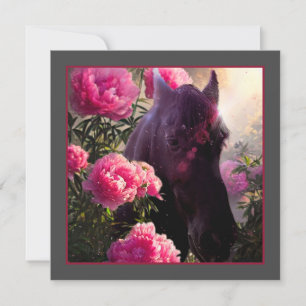 Black Beauty Friesian Horse - Greeting Card