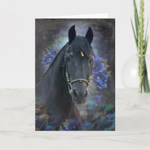 Black Beauty Friesian Horse - Greeting Card