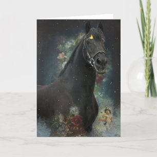 Black Beauty Friesian Horse - Greeting Card