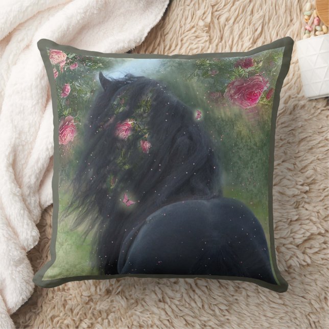 Black Beauty Friesian Horse - Pillow (Blanket)