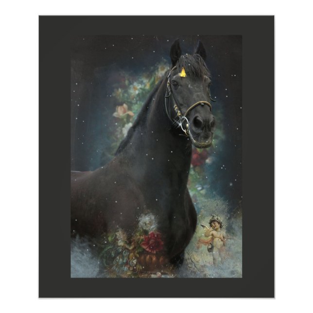 Black Beauty Friesian Horse - Poster (Front)