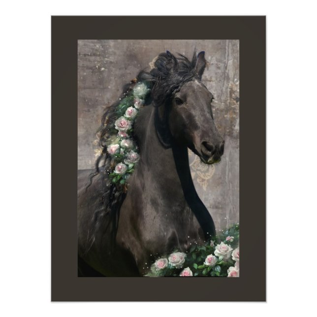 Black Beauty Friesian Horse - Poster (Front)