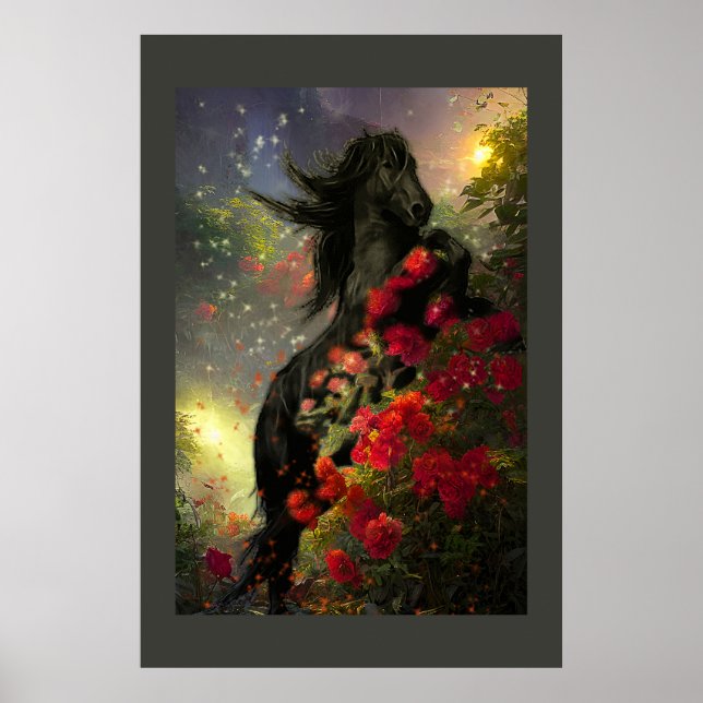 Black Beauty Friesian Horse - Poster (Front)