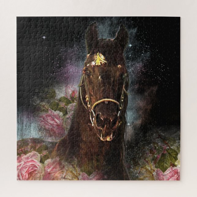 Black Beauty Friesian Horse - Puzzle (Vertical)