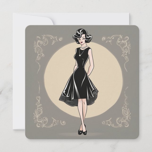 Black Beauty in a Card: Effortless Sophistication Invitation (Front)