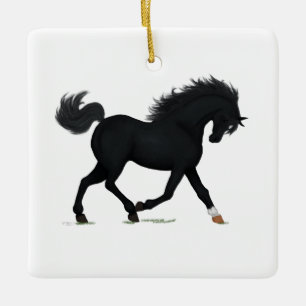 Black Beauty Personalised Christmas Horse Pony Cer Ceramic Ornament