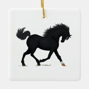Black Beauty Personalised Christmas Horse Pony Ceramic Ornament