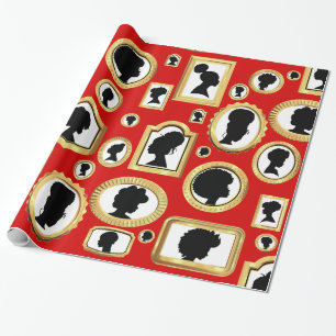 black beauty vintage african cameo  wrapping paper
