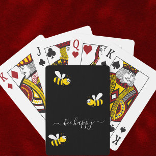 Black bee happy bumble bees summer fun humour playing cards