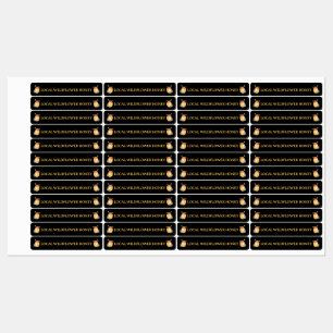 Black Bee Honey Label Metallic Gold Text