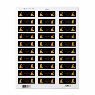 Black Bee Honey Label Metallic Gold Text Return Address Label