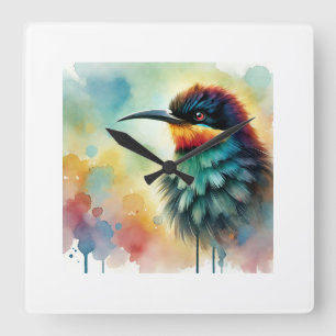 Black Beeeater 310824AREF136 - Watercolor Square Wall Clock