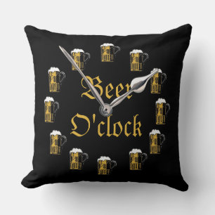 Black Beer O'Clock Cushion