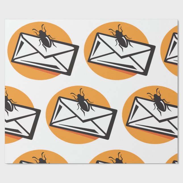 Black Beetle Insect on Envelope Wrapping Paper (Flat)