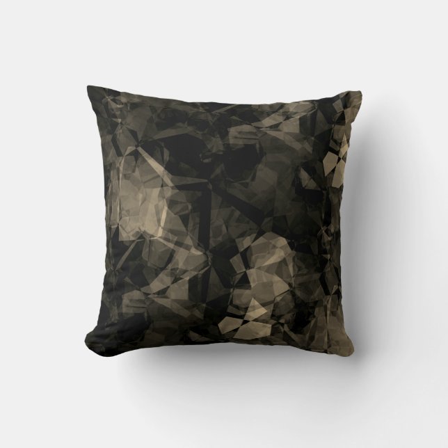 Black & Beige Abstract Colour Block Design Cushion (Front)