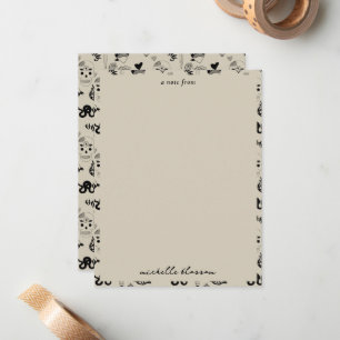 Black & Beige Hand Drawn Tattoo Pattern Card