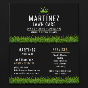 Black & Beige Lawn Care Landscaping Business Card