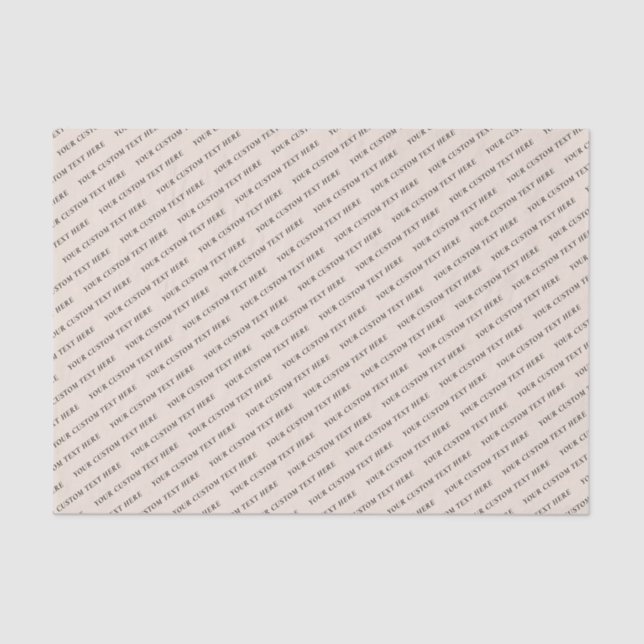 Black & Beige Minimal Custom Text Business Tissue Paper (Front)