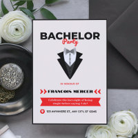 Black Beige Modern Stag Night Bachelor Party 