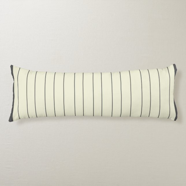 Black Beige Vertical Stripe Pattern Body Cushion (Front)