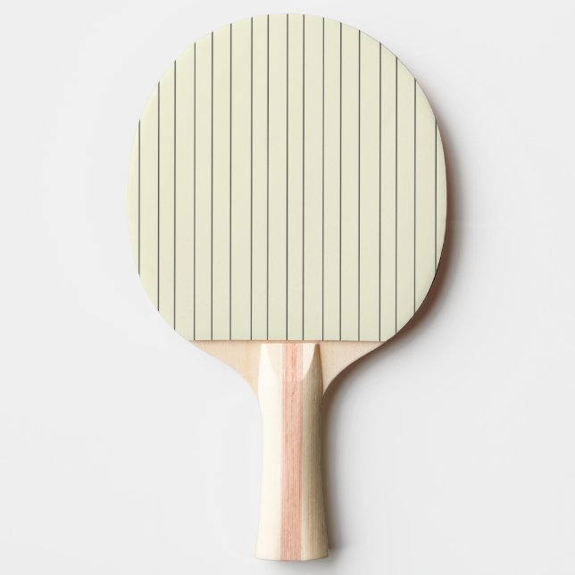 Black Beige Vertical Stripe Pattern Ping Pong Paddle (Front)