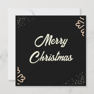 Black Beige White Snowflakes Christmas Card