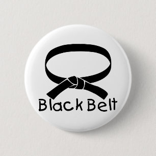 Black Belt 6 Cm Round Badge