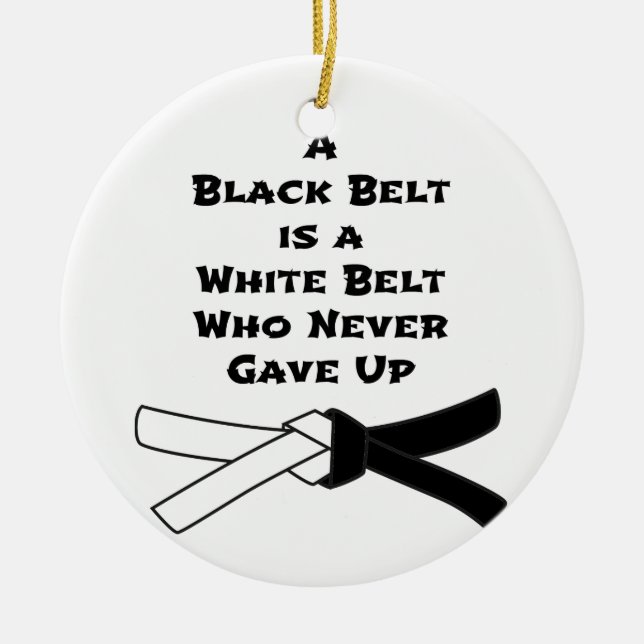 Black Belt Ceramic Tree Decoration (Front)