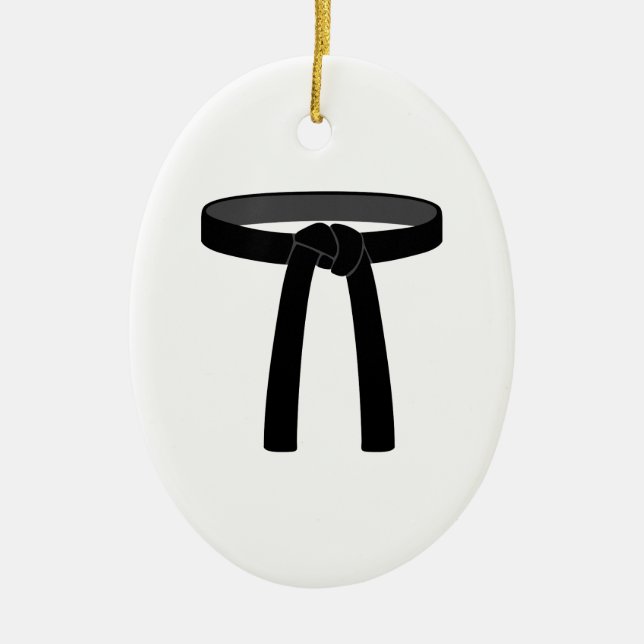 Black Belt Ceramic Tree Decoration (Front)
