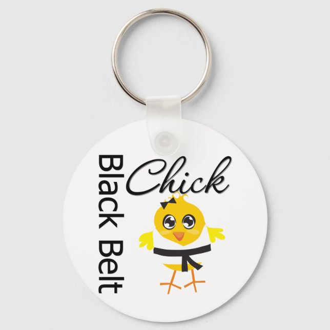 Black Belt Chick Key Ring (Front)