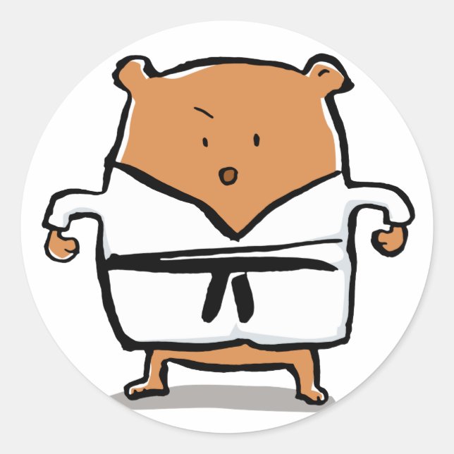 black belt classic round sticker (Front)